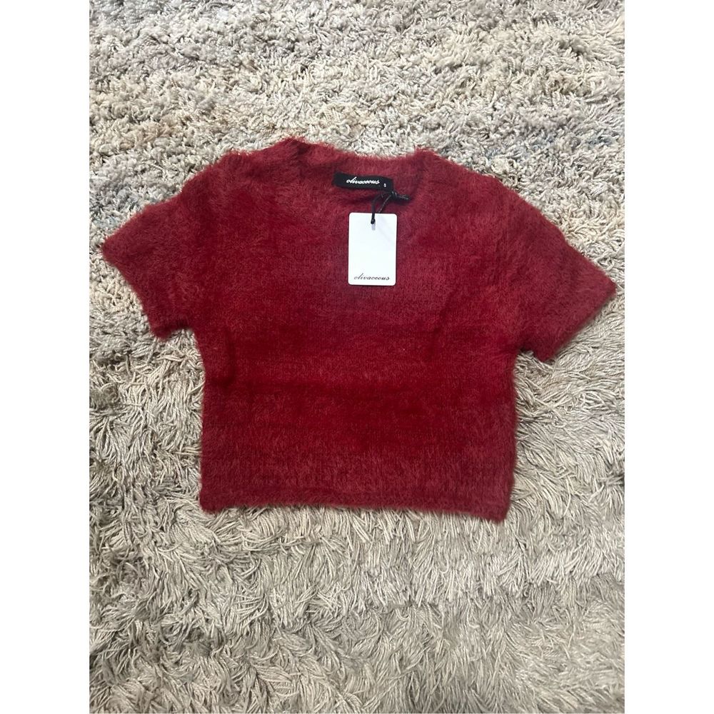 Olivacious red wine crop top